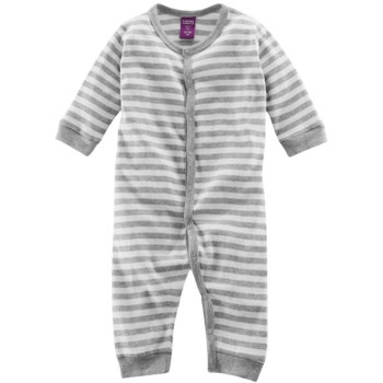 Baby und Kinder Schlafanzug Bio-Baumwolle grau-weiß gestreift