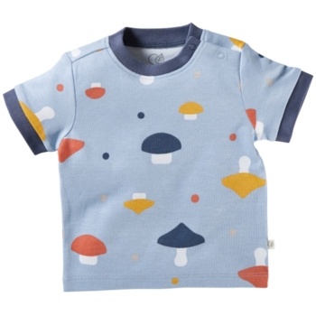 Baby T-Shirt Bio-Baumwolle Pilzparty blau