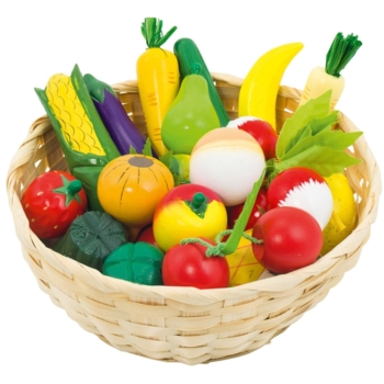Kaufladen Obst und Gemüse aus Holz 21-teilig