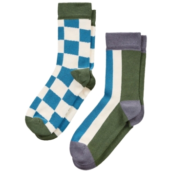 Kinder Socken 2er- Pack olive und blue
