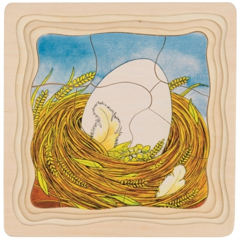Holzpuzzle "Das Huhn", 4 Bilder, 44-teilig