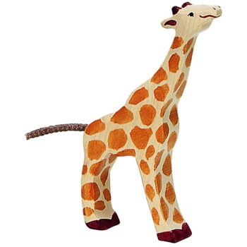 Holzfigur "Giraffe klein, fressend" Abenteuer Wildnis