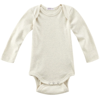 Baby Body Langarm Bio-Baumwolle beige-melange
