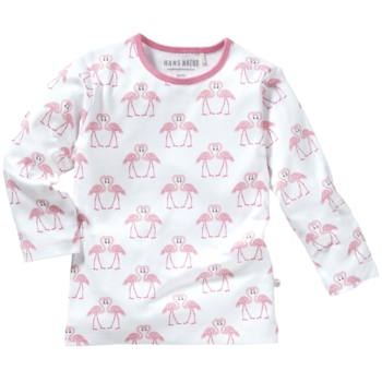 Kinder Unterhemd Langarm Bio-Baumwolle Flamingo
