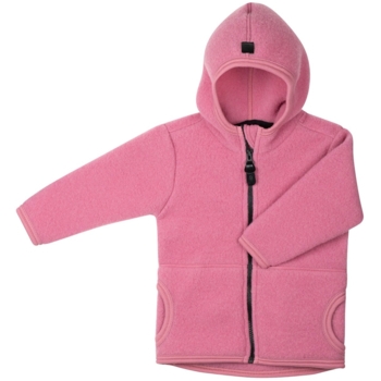Baby und Kinder Jacke mit Kapuze Bio-Merinowolle Fleece dusty pink