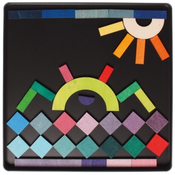Magnetspiel Puzzle aus Birken- und Pappelholz 59-teilig Geo-Grafisch