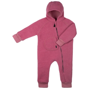 Baby Overall mit Kapuze Bio-Schurwolle Walk dusty pink