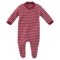 Baby und Kinder Schlafanzug Bio-Baumwolle mit Füßchen rot-weiß gestreift